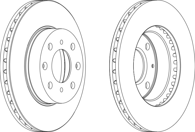 Pair Of Coated Brake Discs Ferodo DDF447C