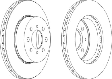 Front Pair Of Brake Discs Fits Honda OE 45251SF0000 Ferodo DDF448