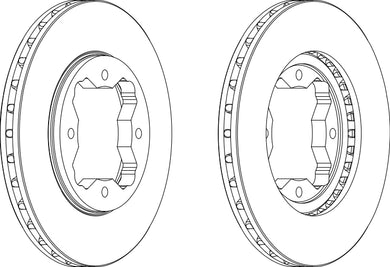 Pair Of Coated Brake Discs Ferodo DDF450C
