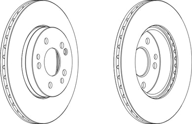 Front Pair Of Brake Discs Fits Mercedes-Benz OE 1244211512 Ferodo DDF457