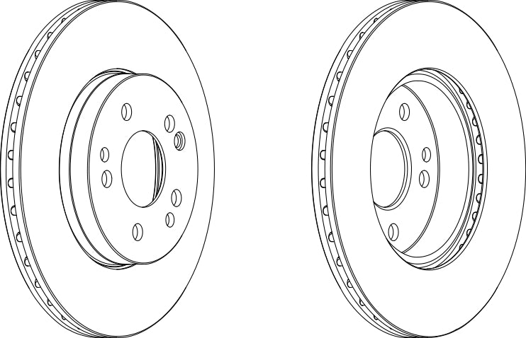 Front Pair Of Brake Discs Fits Mercedes-Benz OE 1244211512 Ferodo DDF457