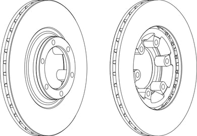 Front Pair Of Brake Discs Fits Mitsubishi OE MB407038 Ferodo DDF460