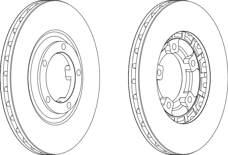 Front Pair Of Brake Discs Fits Mitsubishi OE MB407030 Ferodo DDF461