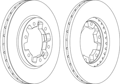Front Pair Of Brake Discs Fits Ford Nissan OE 1954433 Ferodo DDF464