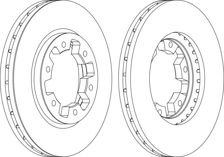Front Pair Of Brake Discs Fits Ford Nissan OE 1954433 Ferodo DDF464