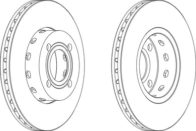 Front Pair Of Brake Discs Fits Audi OE 895615301B Ferodo DDF471