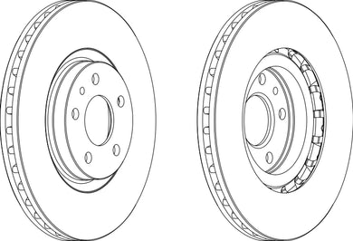 Front Pair Of Brake Discs Fits Alfa Romeo Lancia OE 60576511 Ferodo DDF474