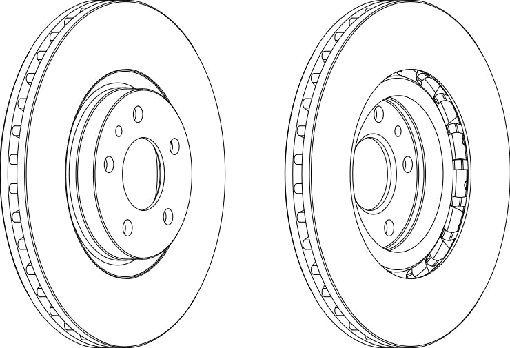 Front Pair Of Brake Discs Fits Alfa Romeo Lancia OE 60576511 Ferodo DDF474