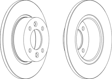 Rear Pair Of Brake Discs Fits Renault OE 7700715166 Ferodo DDF478