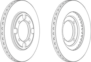 Front Pair Of Brake Discs Fits Hyundai OE 5171228300 Ferodo DDF482