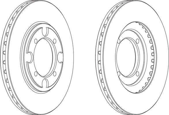 Front Pair Of Brake Discs Fits Hyundai OE 5171228300 Ferodo DDF482