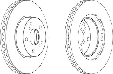 Pair Of Coated Brake Discs Ferodo DDF485C