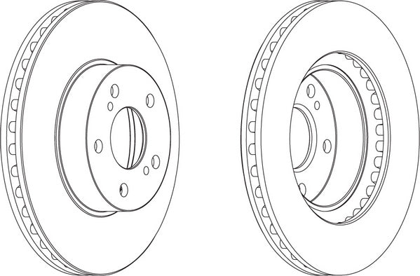 Pair Of Coated Brake Discs Ferodo DDF485C