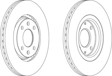Front Pair Of Brake Discs Fits Citroen Peugeot OE 95667810 Ferodo DDF489