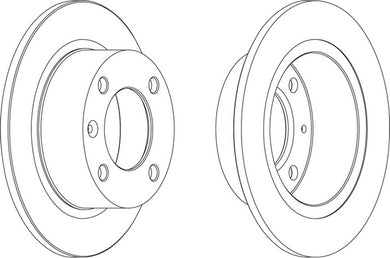 Rear Pair Of Brake Discs Fits Citroen OE 95667811 Ferodo DDF490
