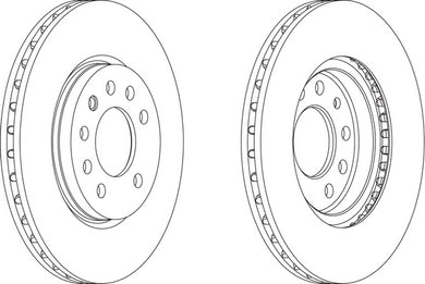 Front Pair Of Brake Discs Fits Opel Saab Vauxhall OE 569047 Ferodo DDF491