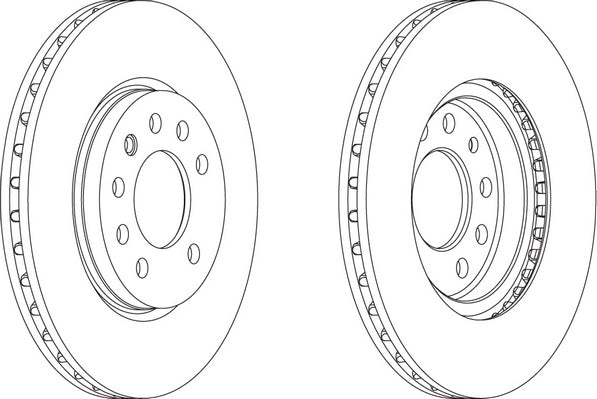 Front Pair Of Brake Discs Fits Opel Saab Vauxhall OE 569047 Ferodo DDF491