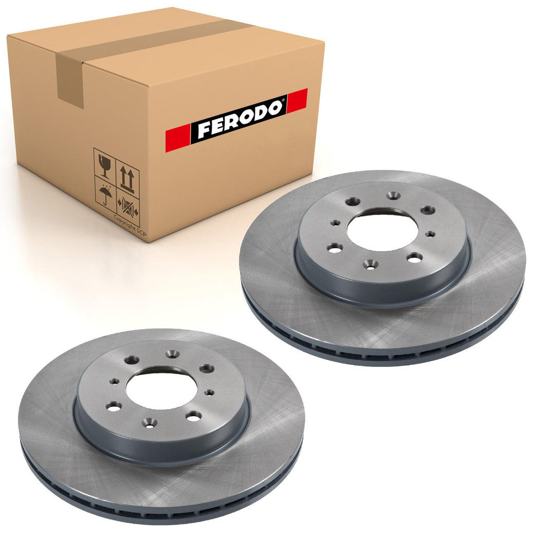 Front Coated Brake Discs x2 Honda Ferodo DDF492C