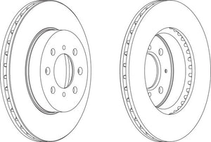 Front Coated Brake Discs x2 Honda Ferodo DDF492C