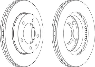Pair Of Coated Brake Discs Ferodo DDF496C