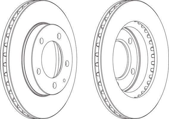 Pair Of Coated Brake Discs Ferodo DDF496C