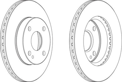 Front Pair Of Brake Discs Fits Mazda OE B5Y23325XC Ferodo DDF497