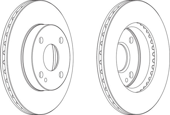 Front Pair Of Brake Discs Fits Mazda OE B5Y23325XC Ferodo DDF497