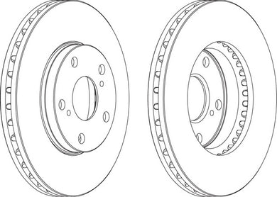 Front Pair Of Brake Discs Fits Lexus Mercedes-Benz Toyota Ferodo DDF501