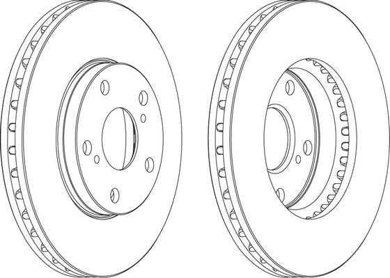 Front Pair Of Brake Discs Fits Lexus Mercedes-Benz Toyota Ferodo DDF501