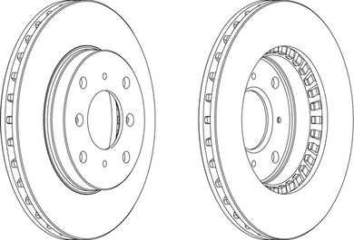Front Pair Of Brake Discs Fits Honda OE 45251S1AG60 Ferodo DDF511