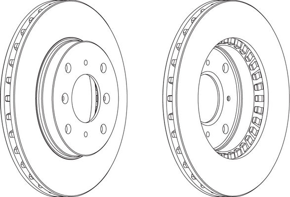 Front Pair Of Brake Discs Fits Honda OE 45251S1AG60 Ferodo DDF511