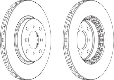 Front Pair Of Brake Discs Fits Honda OE 45251SS0A00 Ferodo DDF516