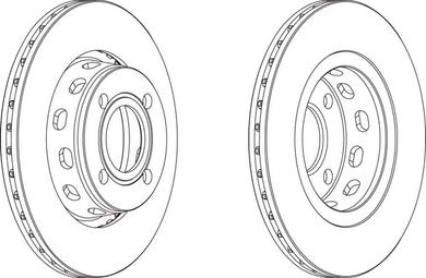 Pair Of Coated Brake Discs Ferodo DDF517C
