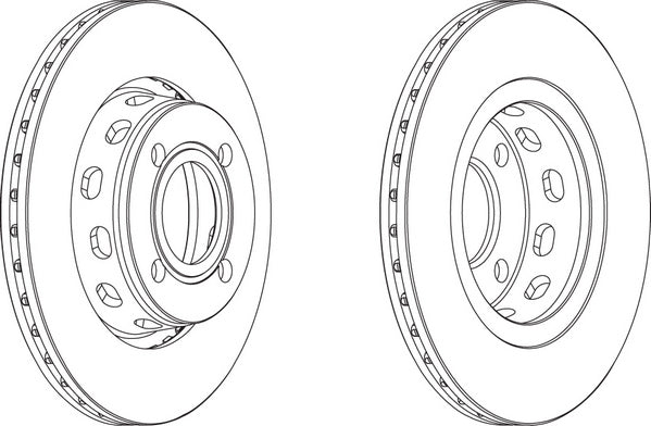 Pair Of Coated Brake Discs Ferodo DDF517C