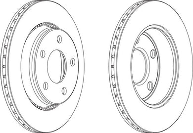 Rear Pair Of Brake Discs Fits Audi OE 447615601A Ferodo DDF519