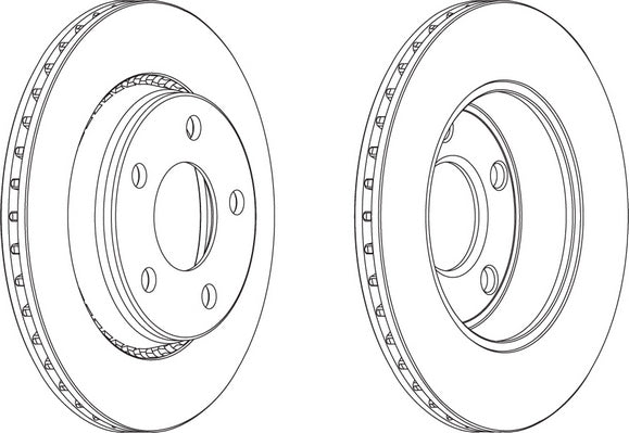 Rear Pair Of Brake Discs Fits Audi OE 447615601A Ferodo DDF519