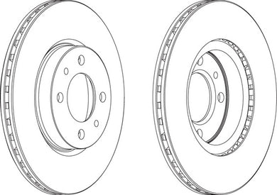 Pair Of Coated Brake Discs Ferodo DDF521C