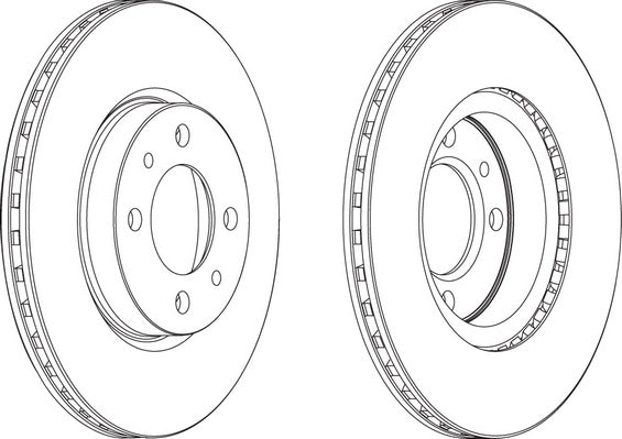 Pair Of Coated Brake Discs Ferodo DDF521C