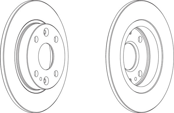 Rear Pair Of Brake Discs Fits Fiat Mazda OE B46126251C Ferodo DDF525