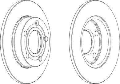 Rear Pair Of Brake Discs Fits Audi Fiat OE 895615601A Ferodo DDF543