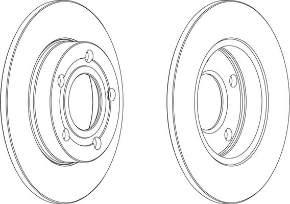 Rear Pair Of Brake Discs Fits Audi Fiat OE 895615601A Ferodo DDF543