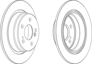Rear Pair Of Brake Discs Fits Fiat Mercedes-Benz OE 1294230012 Ferodo DDF548