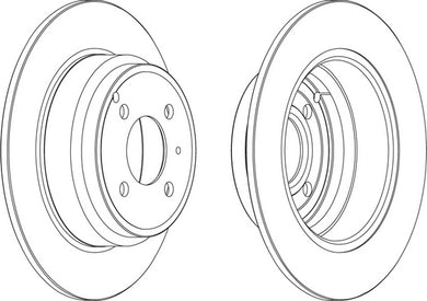 Rear Pair Of Brake Discs Fits Fiat Volvo OE 271497 Ferodo DDF551