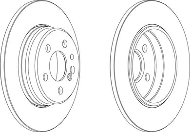 Rear Pair Of Brake Discs Fits Fiat Mercedes-Benz OE 1404230612 Ferodo DDF560