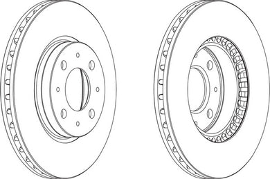 Front Pair Of Brake Discs Fits Volvo OE 271590 Ferodo DDF604