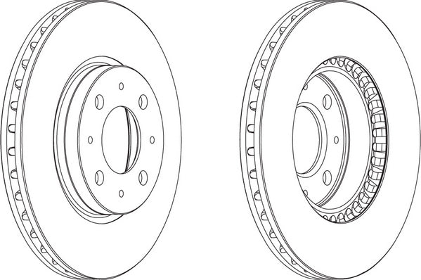 Front Pair Of Brake Discs Fits Volvo OE 271590 Ferodo DDF604