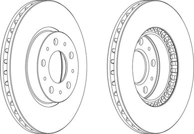 Pair Of Coated Brake Discs Ferodo DDF605C