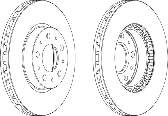 Pair Of Coated Brake Discs Ferodo DDF605C
