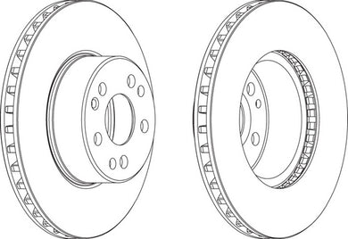 Front Pair Of Brake Discs Fits Mercedes-Benz OE 1404210312 Ferodo DDF613