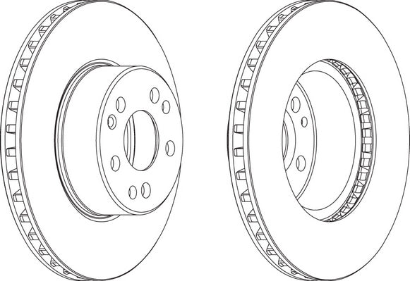 Front Pair Of Brake Discs Fits Mercedes-Benz OE 1404210312 Ferodo DDF613